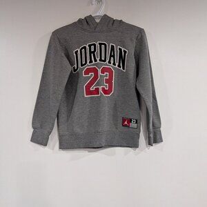 Jordan "23" Embroidered Number Hoodie Hooded Sweatshirt Heather Grey Size Medium